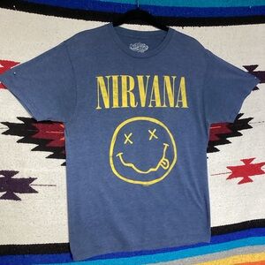 Nirvana smiley face short sleeve t shirt by six fifty one